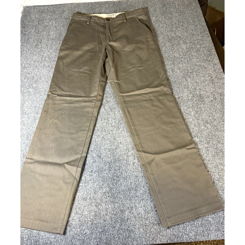 Dockers Straight Fit Twill Cotton Chino Pants Pockets Brown Waist 30